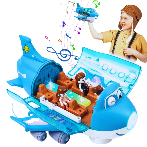 Aviation Airliner Universal Toy with Music, Lights & 360° Rotation