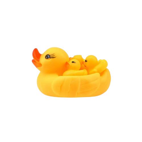 Little Yellow Duck 4-Piece Silicone Baby Bath Toy Set-80003
