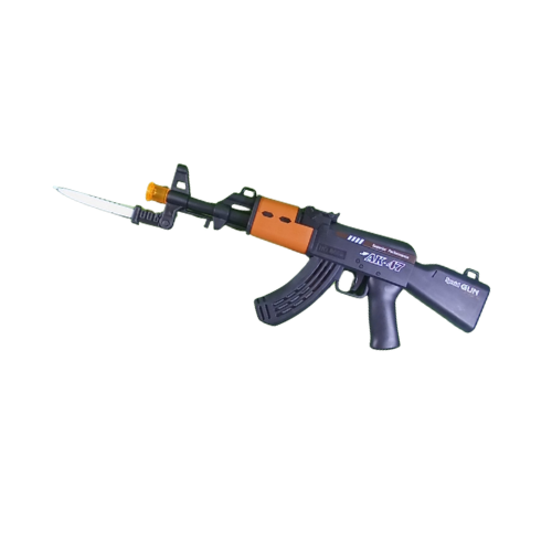 Battery Operated AK-47 Machine Toy Gun with Removable Knife and Dynamic Sound-8655