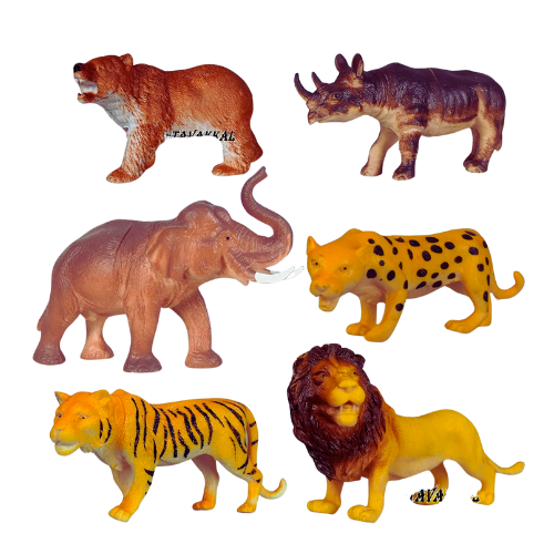 Animal Collection Toys – Jungle Animals Pack of 4 with Trees-7786