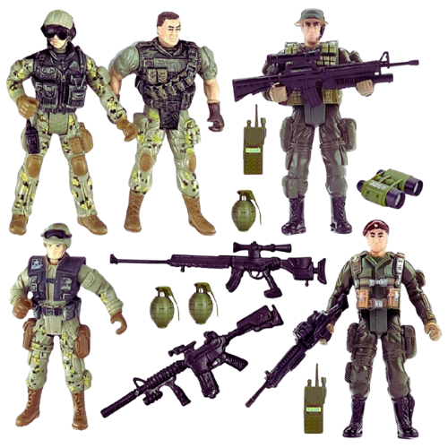 5 pcs Pack of Military Action Figure Play Set for Kids – Army Men Soldiers Toys-9805