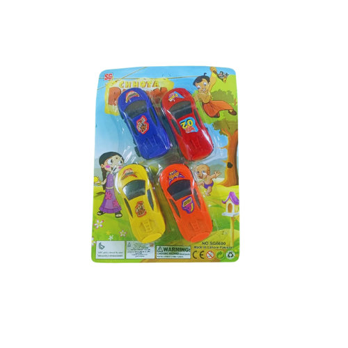 Pack of 4 Mini Plastic Cars for Kids – Chhota Bheem Theme-666000