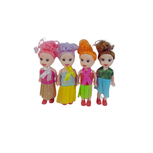 Pack of 4 Little Princess Mini Cute Dolls for Girls – Bendable & High-Quality Playtime Set-400