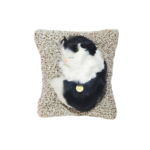 Cute Cat Soft Toy Sitting on a Pillow with Meow Sound-167a