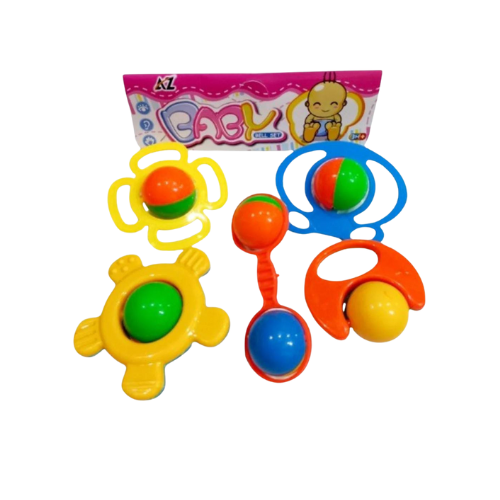 5pcs Baby Rattles Chuchu Toy – Multicolor-8601